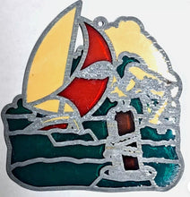 Load image into Gallery viewer, Sailboat and Seagull Suncatcher
