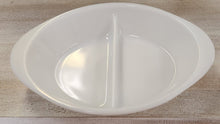 Load image into Gallery viewer, GlasBake Atomic Starburst Milk Glass Divided Dish - J2352
