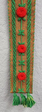 Load image into Gallery viewer, Handmade Floral Needlepoint Banner Yard Stick Holder
