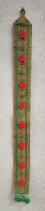 Handmade Floral Needlepoint Banner Yard Stick Holder
