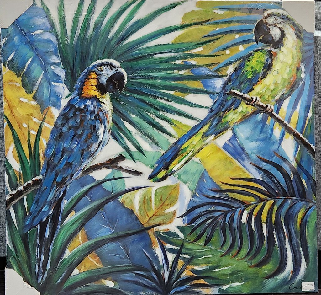 NEW Oil Painting - Parrots - e191030-10