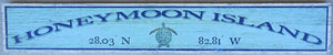 NEW Sign - Honeymoon Island w/Turtle Latitude/Longitude - L