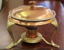Load image into Gallery viewer, Vintage Brass &amp; Copper Chafing Dish with Burner
