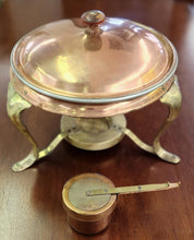 Load image into Gallery viewer, Vintage Brass &amp; Copper Chafing Dish with Burner
