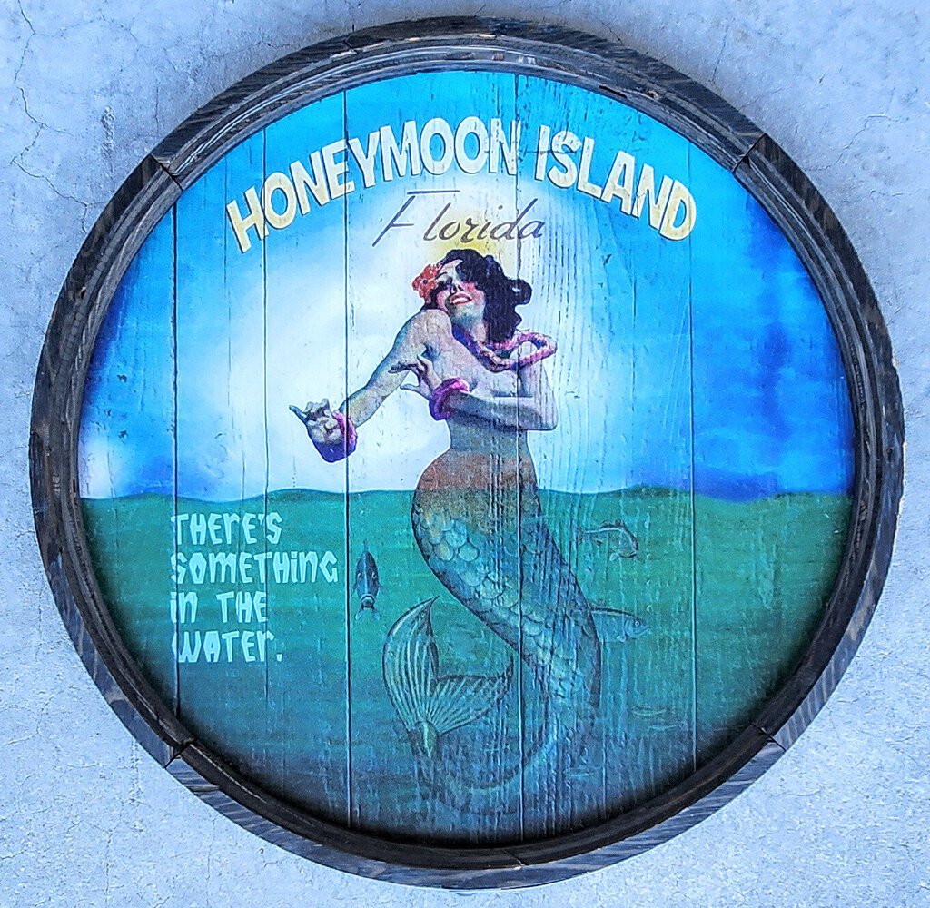 NEW Barrel End Sign - Something in the Water - Honeymoon Island - M