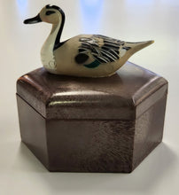 Load image into Gallery viewer, Vintage Trinket Box with Duck on Lid
