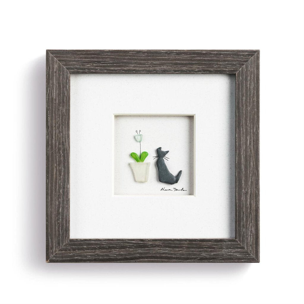 NEW Purrfect Petals Gray Wall Art - 1004370140 - 6 x 6