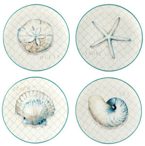 NEW 4-Pc SET Certified International Ocean View Dinner Plates 31520