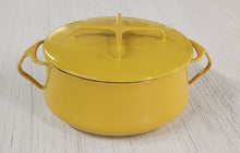 Load image into Gallery viewer, Vintage Dansk Designs France IHQ Yellow Kobenstyle Enameled Casserole Pot w/ Lid
