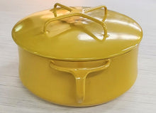 Load image into Gallery viewer, Vintage Dansk Designs France IHQ Yellow Kobenstyle Enameled Casserole Pot w/ Lid
