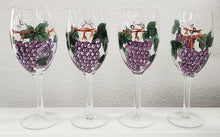 Load image into Gallery viewer, NEW 4-Pc Hand-Painted Glass Wine Goblets
