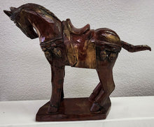 Load image into Gallery viewer, Carved Wood Chinese War Horse Figurine
