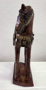 Carved Wood Chinese War Horse Figurine