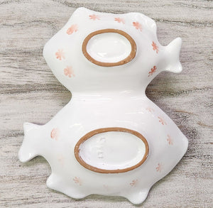 Hand-Painted Porcelain Two Fish Candy Dish