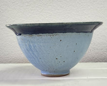 Load image into Gallery viewer, Hand-Thrown Pottery Blue Tapered Bowl with Rim
