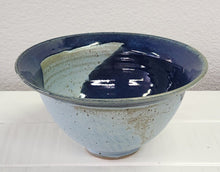 Load image into Gallery viewer, Hand-Thrown Pottery Blue Tapered Bowl with Rim

