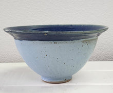 Load image into Gallery viewer, Hand-Thrown Pottery Blue Tapered Bowl with Rim

