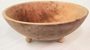 Footed Olive Wood Bowl