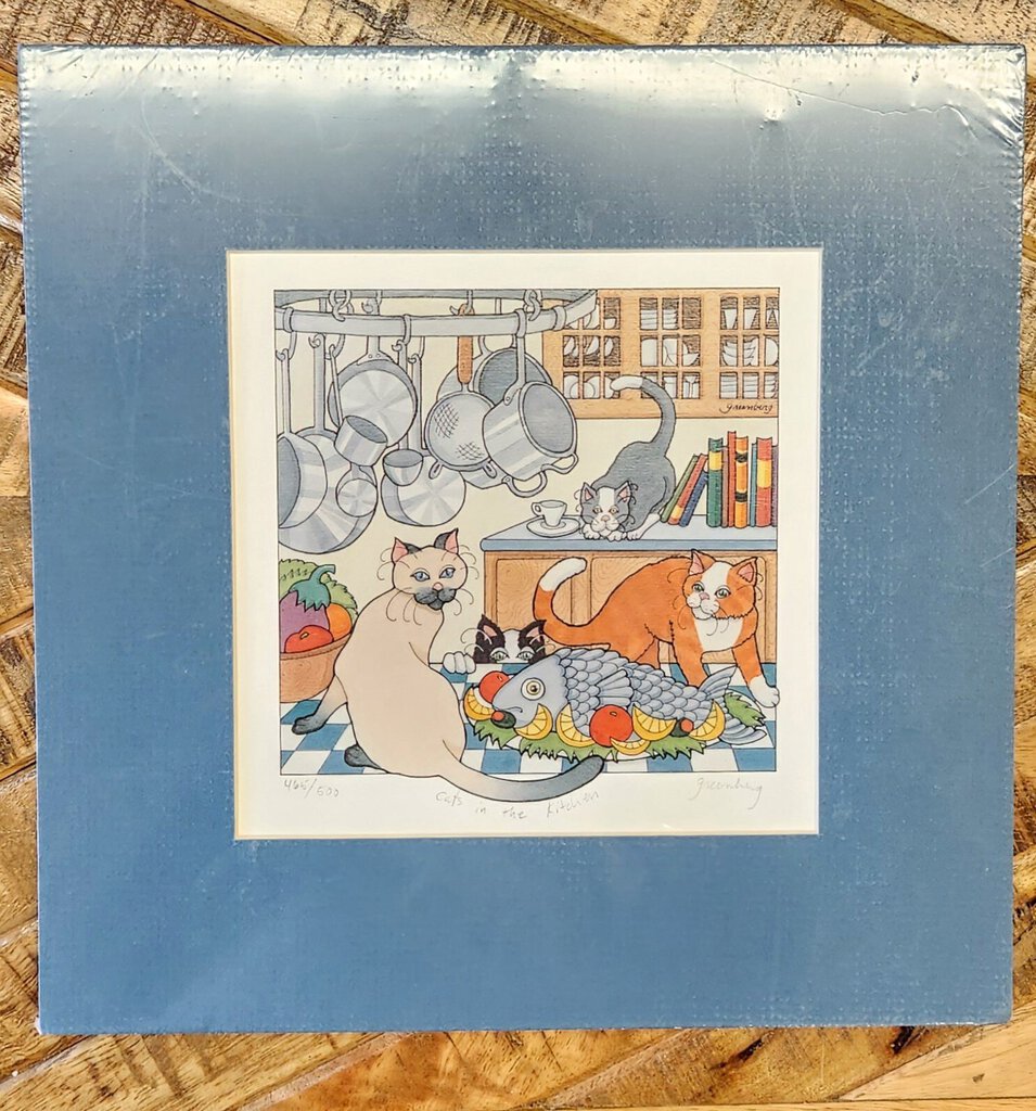 NEW Cats in the Kitchen Ltd. Ed. Lithograph - Frances Greenberg