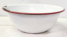 Load image into Gallery viewer, 9.5" Vintage Red and White Enamelware Mix Bowl

