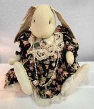 Load image into Gallery viewer, Handcrafted Plush Rabbit in Floral Dress
