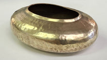 Load image into Gallery viewer, Vintage Hammered Brass Oval Planter
