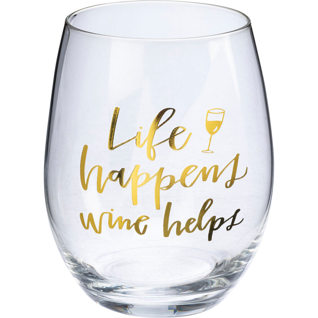 *NEW Life Happens Wine Glass - 105306