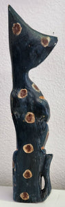 Hand Carved Painted Wood Cat