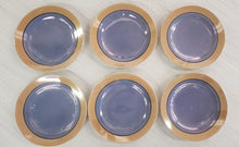 Load image into Gallery viewer, SET 6-Pc Vintage Blue &amp; Gold Lustreware Salad Plates
