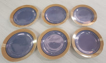Load image into Gallery viewer, SET 6-Pc Vintage Blue &amp; Gold Lustreware Salad Plates
