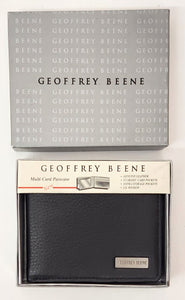 NEW Geoffrey Beene Black Leather Wallet
