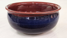Load image into Gallery viewer, Hand-Thrown Pottery Blue/Terracotta Serving Bowl
