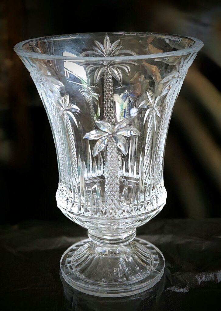 Godinger Shannon Crystal Palm Tree Hurricane Candle Holder
