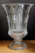 Load image into Gallery viewer, Godinger Shannon Crystal Palm Tree Hurricane Candle Holder

