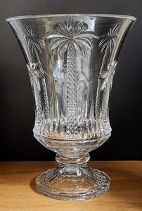 Godinger Shannon Crystal Palm Tree Hurricane Candle Holder