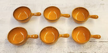 Load image into Gallery viewer, SET 6-Pc Vintage MCM Orange Ceramic Bowls with Handles
