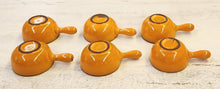Load image into Gallery viewer, SET 6-Pc Vintage MCM Orange Ceramic Bowls with Handles
