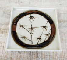 Load image into Gallery viewer, Vintage Hand-Painted Porcelain Bamboo Design Trinket Tray
