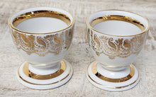 Load image into Gallery viewer, PAIR Vintage Winterling Porcelain Gold &amp; White Egg Cups
