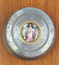 Load image into Gallery viewer, Antique Aluminum Powder Music Box - Victorian Couple
