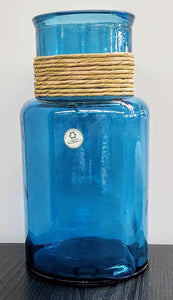 Vidrios San Miguel Turquoise Glass Bottle Vase