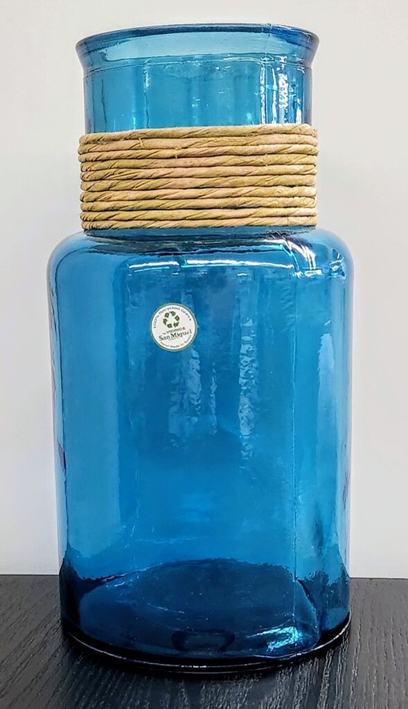 Vidrios San Miguel Turquoise Glass Bottle Vase