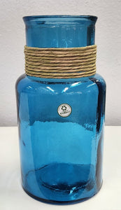 Vidrios San Miguel Turquoise Glass Bottle Vase
