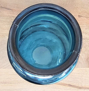 Vidrios San Miguel Turquoise Glass Bottle Vase