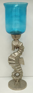 Seahorse Hurricane Glass Candle Holder