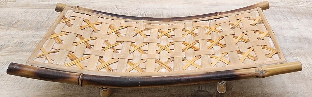 Curved Bamboo Footed Tray