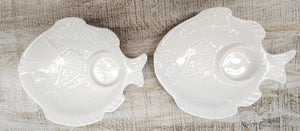 PAIR California USA Pottery 786 Fish Dishes with Cups