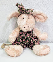 Load image into Gallery viewer, Boyds Plush Pig Kaitlin in Floral Overalls

