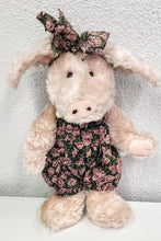 Load image into Gallery viewer, Boyds Plush Pig Kaitlin in Floral Overalls
