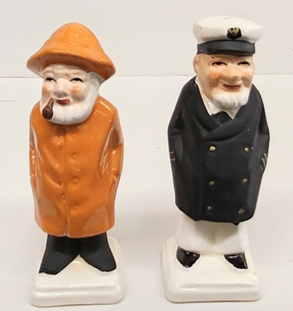 Vintage Old Salty and Captain Salt & Pepper Shakers